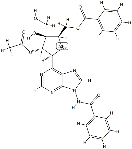 N-[6-[2-O-Acetyl-5-O-benzoyl-3-C-(hydroxymethyl)-β-D-xylofuranosyl]-9H-purin-9-yl]benzamide CAS#: 75314-21-5