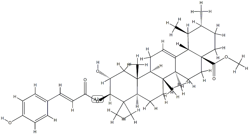 2α-Hydroxy-3β-[[3-(4-hydroxyphenyl)-1-oxo-2-propenyl]oxy]urs-12-en-28-oic acid methyl ester CAS#: 75363-15-4