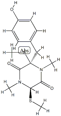 (3R)-3-(4-Hydroxybenzyl)-1,4-dimethyl-3β,6β-bis(methylthio)-2,5-piperazinedione CAS#: 77053-26-0