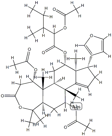 (13S,17S)-1α,7α-Diacetoxy-12α-[(2-acetoxy-3-methyl-1-oxopentyl)oxy]-21,23-epoxy-4a,4a,8-trimethyl-A-homo-24-nor-4-oxa-5α-chola-14,20,22-trien-3-one CAS#: 77887-63-9