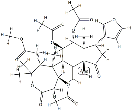 (13α,14S,17S)-1α,11β,12α-Triacetoxy-21,23-epoxy-14-hydroxy-4a,4a-dimethyl-3,15-dioxo-A-homo-24-nor-4-oxa-6,7-seco-5α-chola-7,20,22-triene-6-carboxylic acid methyl ester CAS#: 77902-48-8