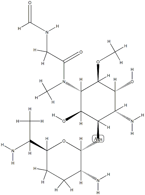 6-Amino-1-O-[(2R)-3α-amino-6β-(1-aminoethyl)tetrahydro-2H-pyran-2α-yl]-3-[[(formylamino)acetyl]methylamino]-4-O-methyl-3,6-dideoxy-L-chiro-inositol CAS#: 79172-06-8