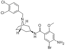 Benzamide, 4-amino-5-bromo-N-(8-((3,4-dichlorophenyl)methyl)-8-azabicy clo(3.2.1)oct-3-yl)-2-methoxy-, exo- CAS#: 76351-97-8
