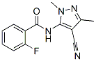 Benzamide, N-(4-cyano-1,3-dimethyl-1H-pyrazol-5-yl)-2-fluoro- (9CI) CAS#: 773140-12-8