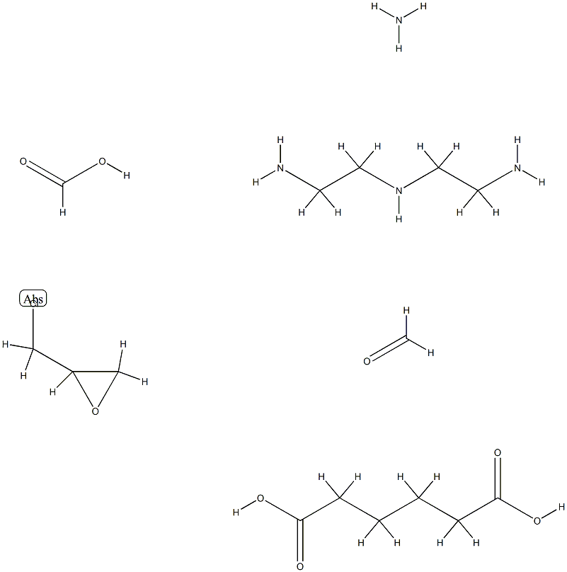 Hexanedioic acid, polymer with N-(2-aminoethyl)-1,2-ethanediamine, ammonia, (chloromethyl)oxirane, formaldehyde and formic acid CAS#: 76649-35-9