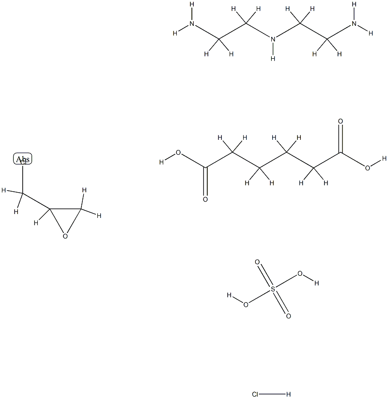 Hexanedioic acid, polymer with N-(2-aminoethyl)-1,2-ethanediamine and (chloromethyl)oxirane, hydrochloride sulfate CAS#: 76649-39-3