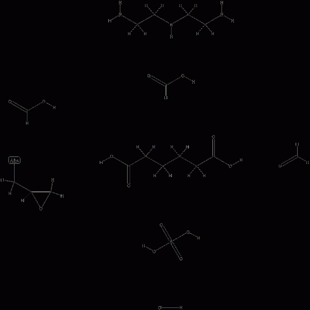 Hexanedioic acid, polymer with N-(2-aminoethyl)-1,2-ethanediamine, (chloromethyl)oxirane, formaldehyde and formic acid, formate hydrochloride sulfate CAS#: 76649-46-2