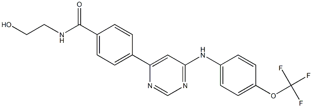 N-(2-hydroxyethyl)-4-(6-(4-(trifluoromethoxy)phenylamino)pyrimidin-4-yl)benzamide CAS#: 778274-97-8
