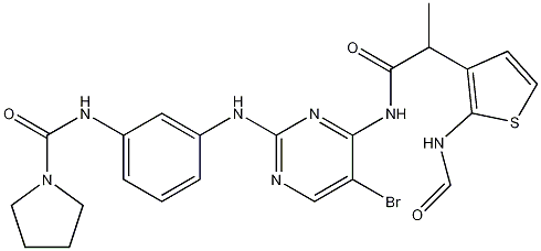 N-(3-(5-Bromo-4-(3-(thiophene-2-carboxamido)propylamino)pyrimidin-2-ylamino)phenyl)pyrrolidine-1-carboxamide CAS#: 702675-42-1