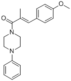 Piperazine, 1-(3-(4-methoxyphenyl)-2-methyl-1-oxo-2-propenyl)-4-phenyl - CAS#: 76691-28-6