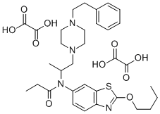 Propanamide, N-(2-butoxy-6-benzothiazolyl)-N-(1-methyl-2-(4-(2-phenyle thyl)-1-piperazinyl)ethyl)-, ethanedioate (1:2) CAS#: 77563-16-7