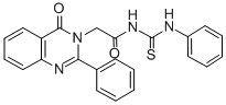 Urea, 1-((4-oxo-2-phenyl-3,4-dihydro-3-quinazolinyl)acetyl)-3-phenyl-2 -thio- CAS#: 72045-60-4
