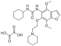 Urea, 1-(4,7-dimethoxy-6-(2-piperidinoethoxy)-5-benzofuranyl)-3-cycloh exyl-, oxalate CAS#: 75883-69-1