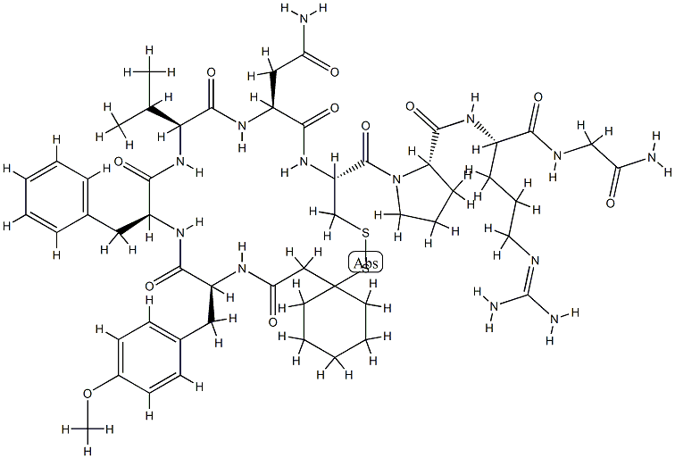 argipressin, beta-mercapto beta,beta-cyclopentamethylenepropionic acid(1)-O-methyl-Tyr(2)-Val(4)- CAS#: 77403-97-5