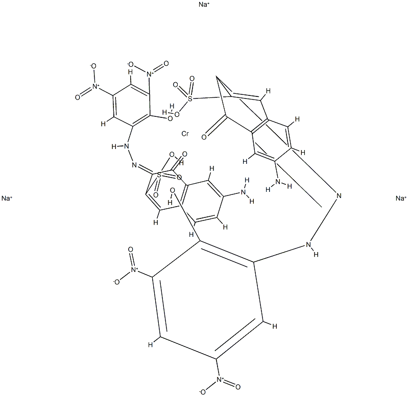 trisodium bis[6-amino-4-hydroxy-3-[(2-hydroxy-3,5-dinitrophenyl)azo]naphthalene-2-sulphonato(3-)]chromate(3-) CAS#: 74920-95-9