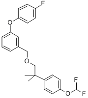 1-((2-(4-(Difluoromethoxy)phenyl)-2-methylpropoxy)methyl)-3-(4-fluorop henoxy)benzene CAS#: 80843-63-6