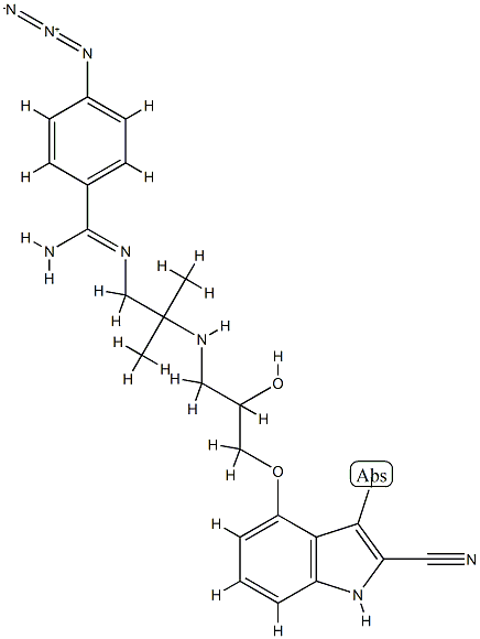 1-(4-azidobenzimidyl)-3,3-dimethyl-6-hydroxy-7-(2-cyano-3-iodoindol-4-yloxy)-1,4-diazaheptane CAS#: 82137-66-4