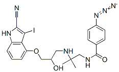 1-(4-azidobenzoyl)-3,3-dimethyl-6-hydroxy-7-(2-cyano-3-iodoindol-4-yloxy)-1,4-diazaheptane CAS#: 82130-68-5
