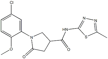 1-(5-chloro-2-methoxyphenyl)-N-(5-methyl-1,3,4-thiadiazol-2-yl)-5-oxopyrrolidine-3-carboxamide CAS#: 839694-77-8