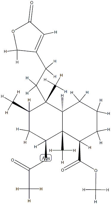 1-Naphthalenecarboxylic acid, 8-(acetyloxy)-5-(2-(2,5-dihydro-5-oxo-3- furanyl)ethyl)decahydro-5,6,8a-trimethyl-, methyl ester, (1R-(1alpha,4 abeta,5beta,6alpha,8alpha,8aalpha))- CAS#: 82225-47-6