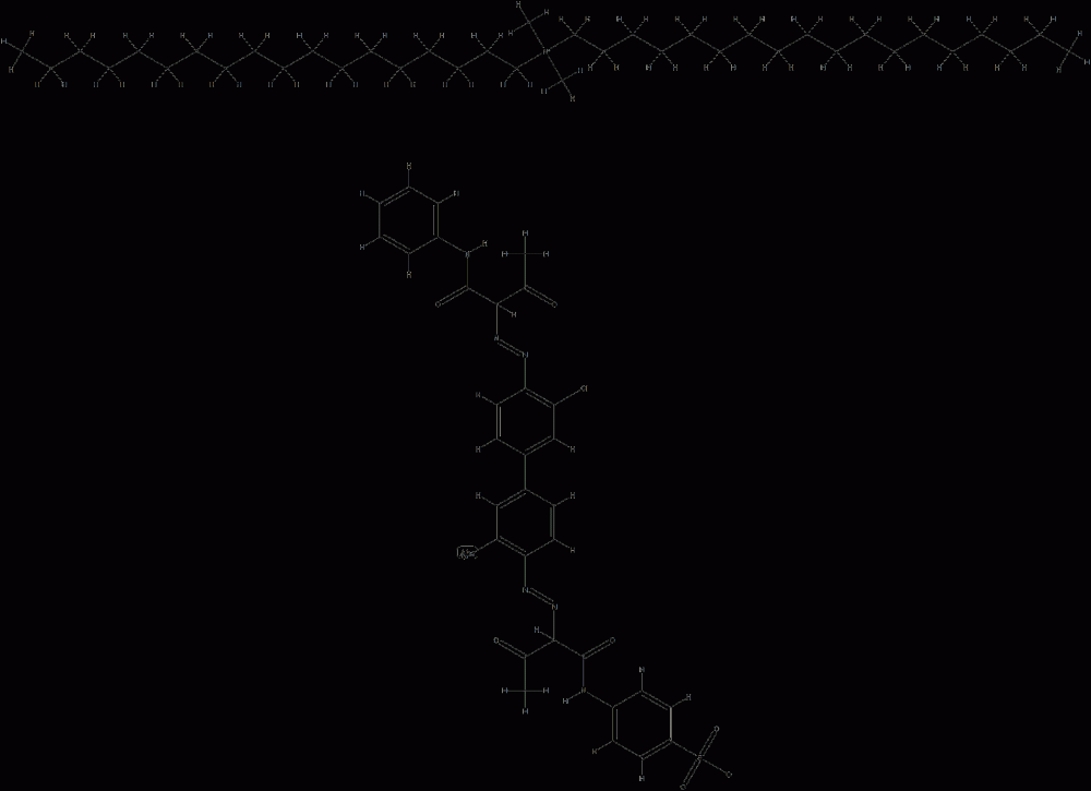 1-Octadecanaminium, N,N-dimethyl-N-octadecyl-, salt with 4-2-3,3-dichloro-4-2-oxo-1-(phenylamino)carbonylpropylazo1,1-biphenyl-4-ylazo-1,3-dioxobutylaminobenzenesulfonic acid (1:1) CAS#: 87553-57-9