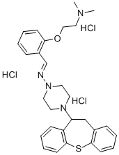 1-Piperazinamine, 4-(10,11-dihydrodibenzo(b,f)thiepin-10-yl)-N-((2-(2- (dimethylamino)ethoxy)phenyl)methylene)-, trihydrochloride CAS#: 86759-04-8
