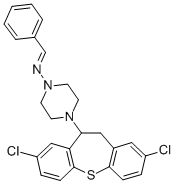 1-Piperazinamine, 4-(2,8-dichloro-10,11-dihydrodibenzo(b,f)thiepin-10- yl)-N-(phenylmethylene)- CAS#: 86758-91-0