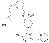 1-Piperazinamine, 4-(8-chloro-10,11-dihydrodibenzo(b,f)thiepin-10-yl)- N-((3-(2-(dimethylamino)ethoxy)phenyl)methylene)-, hydrochloride, hydr ate (1:1:1) CAS#: 86759-08-2