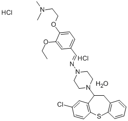 1-Piperazinamine, 4-(8-chloro-10,11-dihydrodibenzo(b,f)thiepin-10-yl)- N-((4-(2-(dimethylamino)ethoxy)-3-ethoxyphenyl)methylene)-, dihydrochl oride, hydrate CAS#: 86759-10-6