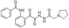 1-Pyrrolidineacetic acid, 2-((2-(benzoylamino)phenyl)oxoacetyl)hydrazi de CAS#: 85080-20-2