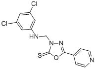 1,3,4-Oxadiazole-2(3H)-thione, 3-(((3,5-dichlorophenyl)amino)methyl)-5 -(4-pyridinyl)- CAS#: 84249-82-1