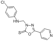 1,3,4-Oxadiazole-2(3H)-thione, 3-(((4-chlorophenyl)amino)methyl)-5-(4- pyridinyl)- CAS#: 84249-81-0
