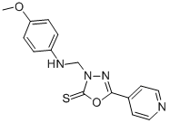 1,3,4-Oxadiazole-2(3H)-thione, 3-(((4-methoxyphenyl)amino)methyl)-5-(4 -pyridinyl)- CAS#: 84249-76-3