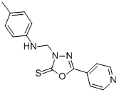 1,3,4-Oxadiazole-2(3H)-thione, 3-(((4-methylphenyl)amino)methyl)-5-(4- pyridinyl)- CAS#: 84249-77-4