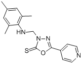 1,3,4-Oxadiazole-2(3H)-thione, 5-(4-pyridinyl)-3-(((2,4,6-trimethylphe nyl)amino)methyl)- CAS#: 84249-80-9