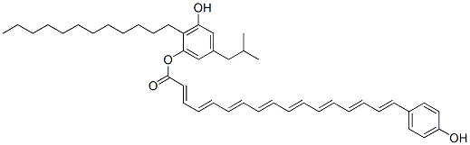 17-(4-Hydroxyphenyl)-2,4,6,8,10,12,14,16-heptadecaoctaenoic acid 2-dodecyl-3-hydroxy-5-isobutylphenyl ester CAS#: 83807-37-8