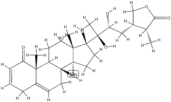 (17S,22R,25R)-14,17,20,22,28-Pentahydroxy-1-oxoergosta-2,5-dien-26-oic acid 26,28-lactone CAS#: 85643-90-9