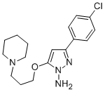 1H-Pyrazol-1-amine, 3-(4-chlorophenyl)-5-(3-(1-piperidinyl)propoxy)- CAS#: 80370-48-5