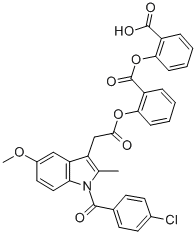 2-((2-carboxyphenoxy)carbonyl)phenyl-1-(4-chlorobenzoyl)-5-methoxy-2-methylindole-3-acetate CAS#: 86811-46-3