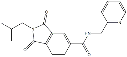 2-(2-methylpropyl)-1,3-dioxo-N-(pyridin-2-ylmethyl)-2,3-dihydro-1H-isoindole-5-carboxamide CAS#: 839694-57-4