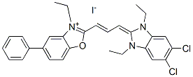 2-[3-(5,6-dichloro-1,3-diethyl-1,3-dihydro-2H-benzimidazol-2-ylidene)prop-1-enyl]-3-ethyl-5-phenylbenzoxazolium iodide CAS#: 83783-56-6