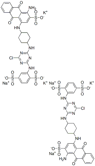 2-[[4-[[4-[(4-amino-9,10-dihydro-9,10-dioxo-3-sulpho-1-anthryl)amino]cyclohexyl]amino]-6-chloro-1,3,5-triazin-2-yl]amino]benzene-1,4-disulphonic acid, potassium sodium salt CAS#: 83399-88-6