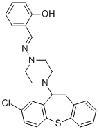 2-(((4-(8-Chloro-10,11-dihydrodibenzo(b,f)thiepin-10-yl)-1-piperazinyl )imino)methyl)phenol CAS#: 86758-98-7