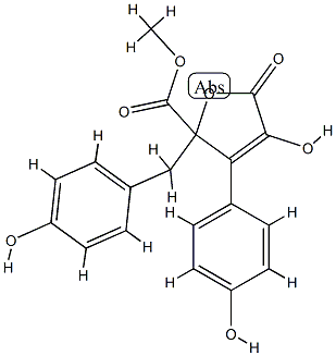 2-(4-Hydroxybenzyl)-3-(4-hydroxyphenyl)-4-hydroxy-5-oxo-2,5-dihydrofuran-2-carboxylic acid methyl ester CAS#: 87414-44-6
