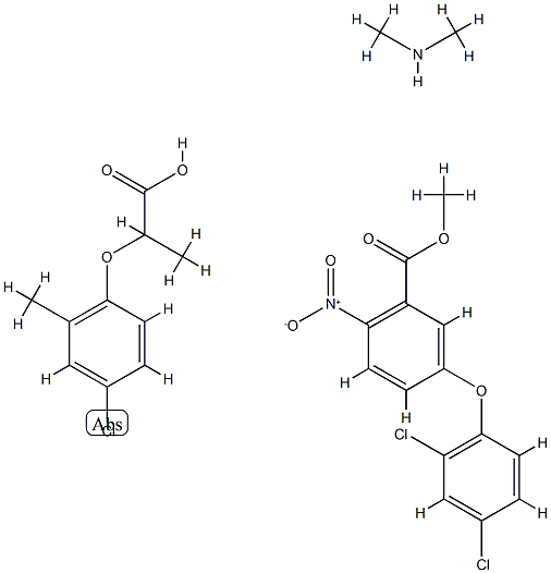 2-(4-chloro-2-methyl-phenoxy)propanoic acid, methyl 5-(2,4-dichlorophe noxy)-2-nitro-benzoate, N-methylmethanamine CAS#: 85792-14-9