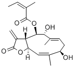 2-Butenoic acid, 2-methyl-, 2,3,3a,4,5,8,9,11a-octahydro-5,9-dihydroxy -6,10-dimethyl-3-methylene-2-oxocyclodeca(b)furan-4-yl ester, (3aS-(3a R*,4S*(Z),5S*,6E,9S*,10Z,11aS*))- CAS#: 84886-38-4