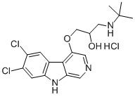 2-Propanol, 1-((6,7-dichloro-9H-pyrido(3,4-b)indol-4-yl)oxy)-3-((1,1-d imethylethyl)amino)-, hydrochloride CAS#: 87603-36-9
