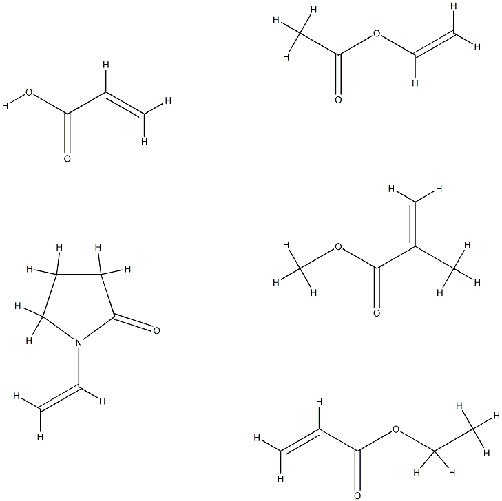 2-Propenoic acid, 2-methyl-, methyl ester, polymer with ethenyl acetate, 1-ethenyl-2-pyrrolidinone, ethyl 2-propenoate and 2-propenoic acid CAS#: 85721-79-5