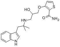 2-Thiophenecarboxamide, 3-(2-hydroxy-3-((2-(1H-indol-3-yl)-1,1-dimethy lethyl)amino)propoxy)- CAS#: 85032-56-0