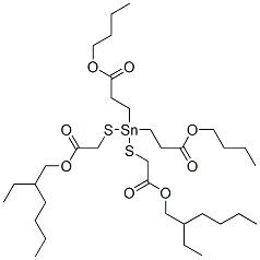 2-ethylhexyl 4,4-bis(3-butoxy-3-oxopropyl)-10-ethyl-7-oxo-8-oxa-3,5-dithia-4-stannatetradecanoate CAS#: 84332-98-9